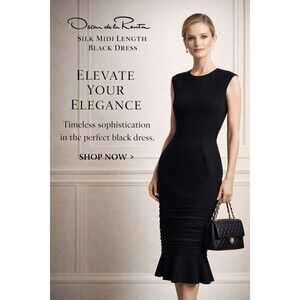 Oscar de la Renta Silk Midi Length Dress Size: XL | US 12